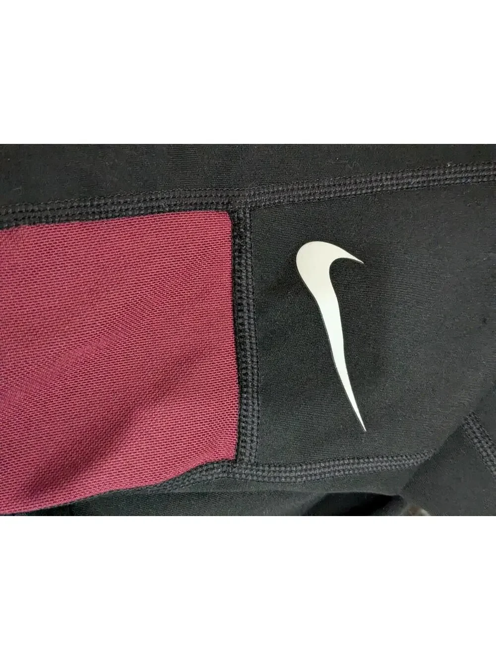Nike Women's Loyola Volleyball Dri-Fit Leggins, Black Burgundy, Size Medium Tall
